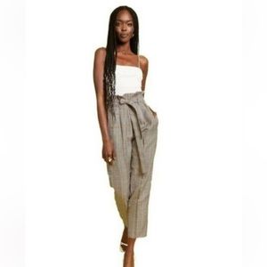 Amanda Uprichard • Paperbag Tessi Houndstooth Pants In Brown Multi size Small